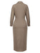 Khaki 1960s Solid Fold Pleated Lapel Dress, vintage dress, retro fashion - perfect for women who love vintage and retro fashion
