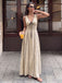 Khaki 1950s V Neck Patchwork Dress 3
