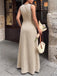 Khaki 1950s V Neck Patchwork Dress 4