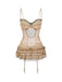 Khaki 1980s Polka Dot Tiered Babydoll Nightdress - vintage dress, retro fashion, elegant red