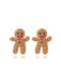 She adds this Khaki Christmas Gingerbread Man Rhinestone Earrings and suddenly it's vintage perfection