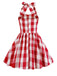 Kids Party 1950s Plaid Halter Swing Girl's Dress — vintage elegance for the modern woman