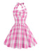 Kids Party 1950s Plaid Halter Swing Girl's Dress: timeless style reimagined