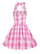 Kids Party 1950s Plaid Halter Swing Girl's Dress: timeless style reimagined