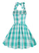 Kids Party 1950s Plaid Halter Swing Girl's Dress — vintage elegance for the modern woman