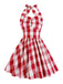Kids Party 1950s Plaid Halter Swing Girl's Dress: timeless style reimagined