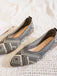 Knitted Jacquard Pointed Flat Shoes — vintage vintage charm for her modern wardrobe