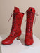 Lace Patchwork Lace-Up Calf-High Boots: timeless vintage elegance she makes her own