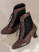 Lace Pointed Leather Heel Vintage Boots — 1950s vintage charm for her modern wardrobe