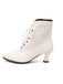 This Lace Pointed Leather Heel Vintage Boots whispers 1950s secrets to those who notice
