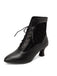She finds her 1950s story in this Lace Pointed Leather Heel Vintage Boots