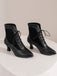 Lace Pointed Leather Heel Vintage Boots — 1950s vintage charm for her modern wardrobe