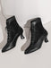 She finds her 1950s story in this Lace Pointed Leather Heel Vintage Boots