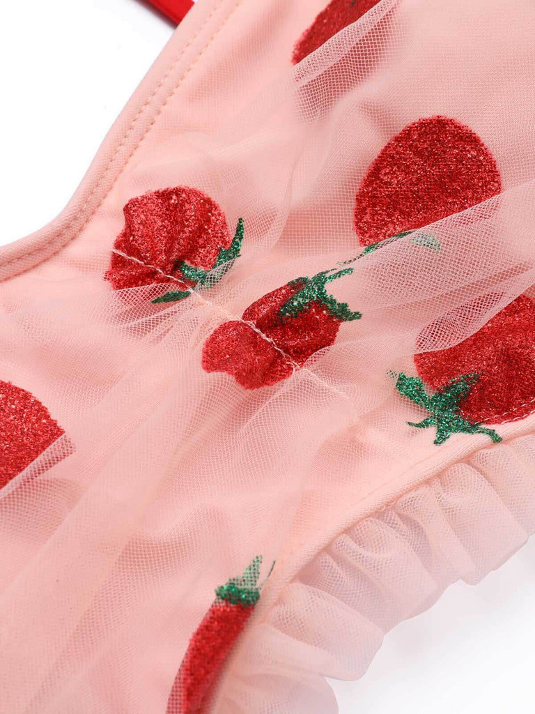 Lace Strawberry Cami Tankini Set: timeless style reimagined