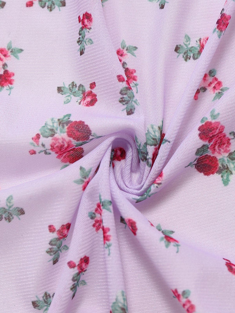 Lavender 1930s Ditsy Floral Bow Slip Nightdress — the kind of 1930s dress that makes strangers smile