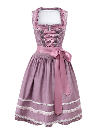 Lavender 1950s Floral Dress & Lace Patchwork Apron - vintage dress, retro fashion, rockabilly