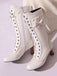 This Leather Bow Lace-Up Calf High Boots whispers vintage secrets to those who notice