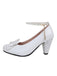 Leather Bowknot Ankle Strap Chunky Heels — vintage vintage charm for her modern wardrobe