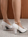 This Leather Bowknot Ankle Strap Chunky Heels whispers vintage secrets to those who notice