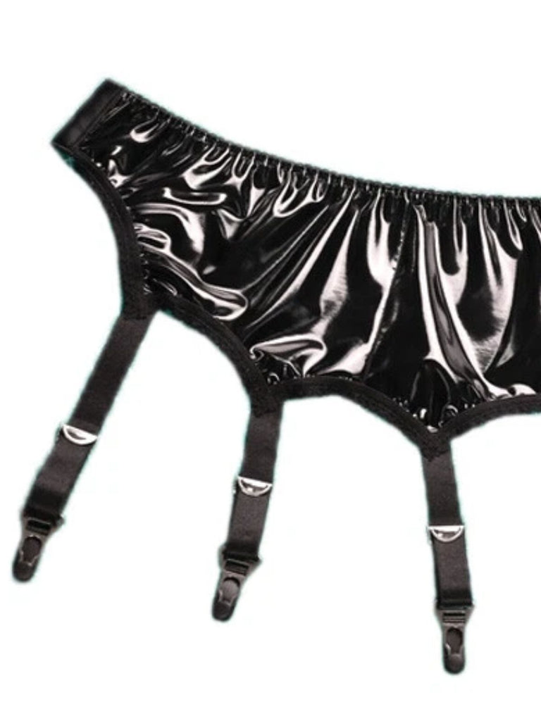 PU Leather Metal Gourd Buckle Stockings Accessories - vintage fashion, retro style