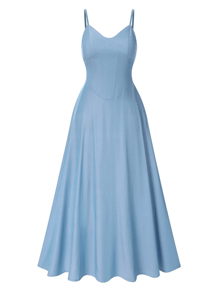 1930s Solid Straps Cotton Dress | 1930s | vintage dress, retro fashion