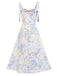 Light Blue 1940s Floral Shoulder Tie Dress, vintage dress, retro fashion, floral print - perfect for women who love vintage and retro fashion