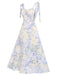 Light Blue 1940s Floral Shoulder Tie Dress, vintage dress, retro fashion, floral print - perfect for women who love vintage and retro fashion