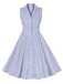 Light Blue 1940s Plaid Lapel Sleeveless Dress, vintage dress, retro fashion - perfect for women who love vintage and retro fashion