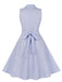 Light Blue 1940s Plaid Lapel Sleeveless Dress, vintage dress, retro fashion - perfect for women who love vintage and retro fashion