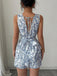 Blue 1950s Floral Square Neck Sleeveless Romper - vintage romper, retro jumpsuit for vintage lovers