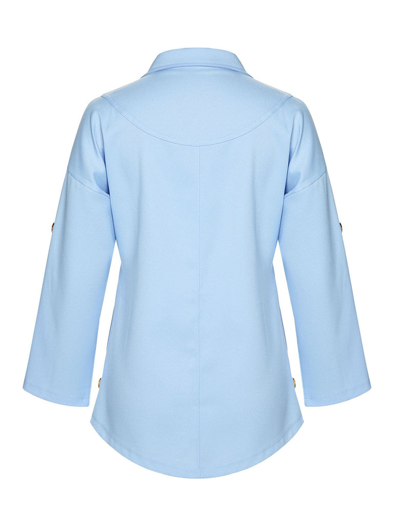 Light Blue 1950s Irregular Suit Collar Jacket, vintage coat, retro outerwear - perfect for women who love vintage and retro fashion
