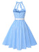 [Pre-Sale] Light Blue 1950s Plaid Halter Swing Dress, vintage dress, retro fashion, rockabilly, pin-up fashion - perfect for women who love vintage and retro fashion