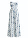 Light Blue 1950s Print One Piece Jumpsuit 2