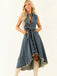 Light Blue 1950s Sleeveless High-Low Hem Denim Dress: beautiful vintage dress, retro fashion, elegant style with timeless appeal