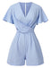 Light Blue 1950s Textured Flare Sleeve Romper, vintage romper, retro jumpsuit - perfect for women who love vintage and retro fashion