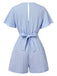 Light Blue 1950s Textured Flare Sleeve Romper, vintage romper, retro jumpsuit - perfect for women who love vintage and retro fashion