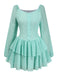 Light Blue 1960s Solid Layered Hem Chiffon Dress: where 1960s romance meets her modern spirit