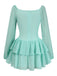 This Light Blue 1960s Solid Layered Hem Chiffon Dress wraps her in 1960s elegance, one twirl at a time