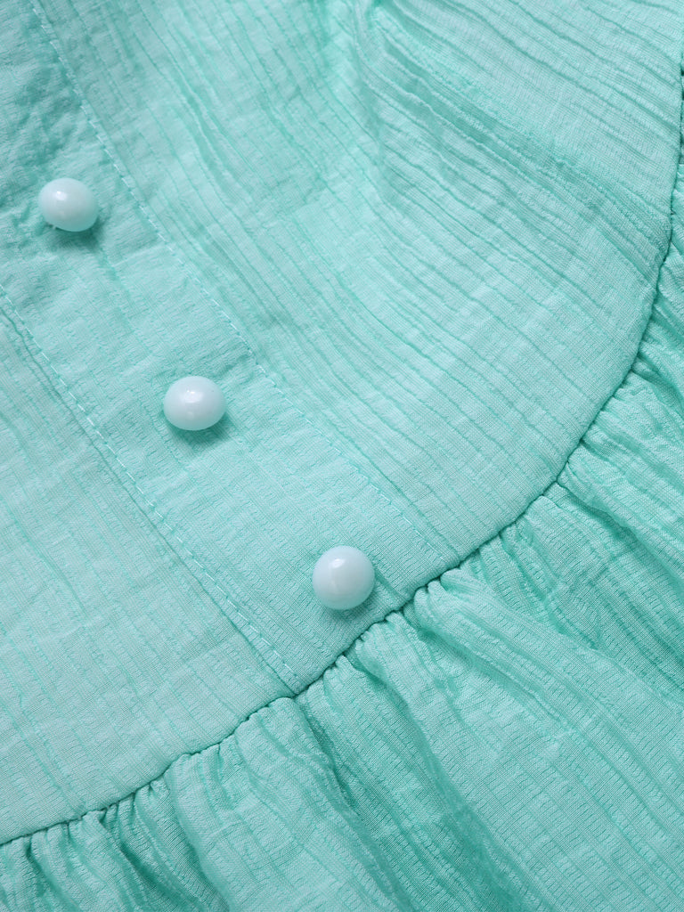Light Blue 1960s Solid Layered Hem Chiffon Dress — the kind of 1960s dress that makes strangers smile