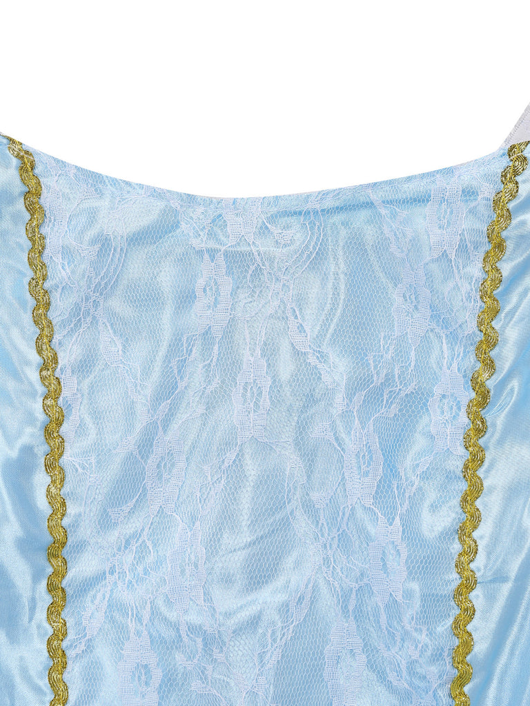 Light Blue 1970s Lace Dress 5