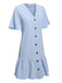 This Light Blue 1970s V-Neck Ruffle Hem Dress wraps her in 1970s elegance, one twirl at a time