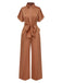 Light Brown 1930s Solid Belted Jumpsuit, vintage romper, retro jumpsuit - perfect for women who love vintage and retro fashion
