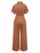 Light Brown 1930s Solid Belted Jumpsuit, vintage romper, retro jumpsuit - perfect for women who love vintage and retro fashion
