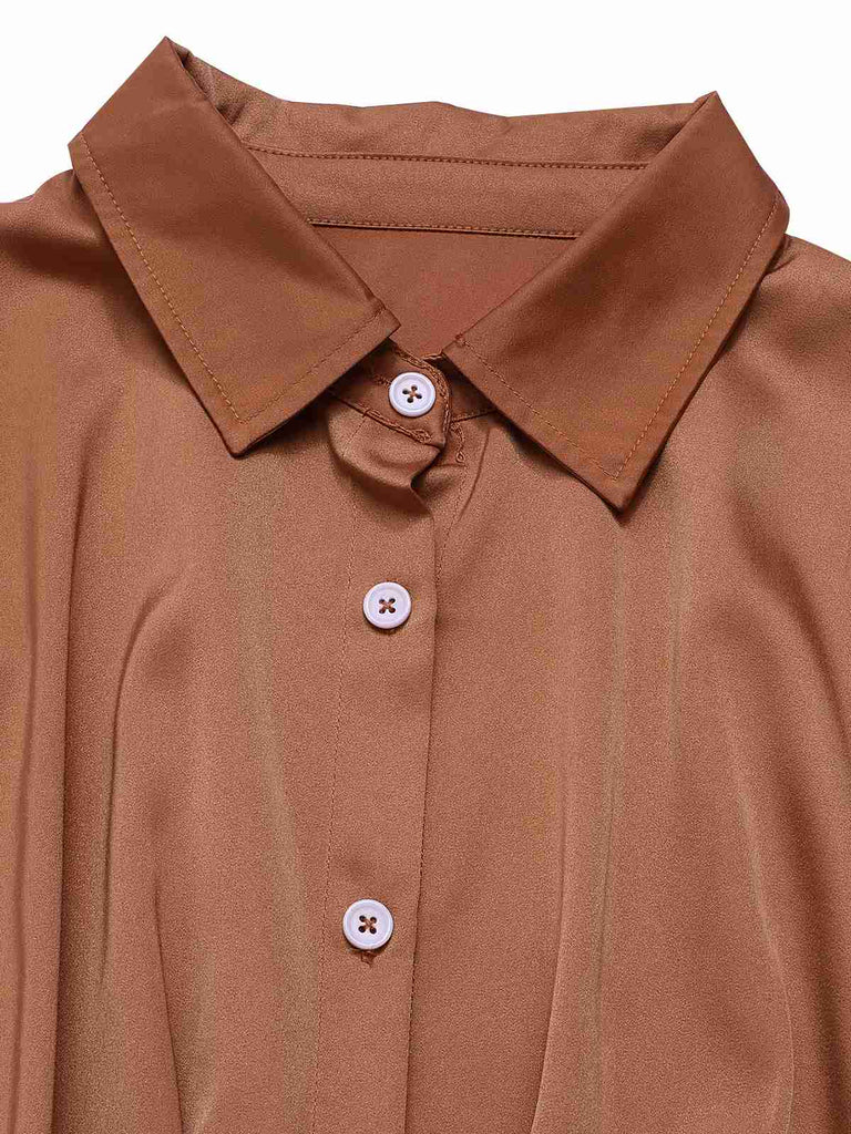 Light Brown 1930s Solid Belted Jumpsuit, vintage romper, retro jumpsuit - perfect for women who love vintage and retro fashion