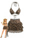 Light Coffee 1980s Pleated Bikini Set