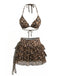 Light Coffee 1980s Pleated Bikini Set 2