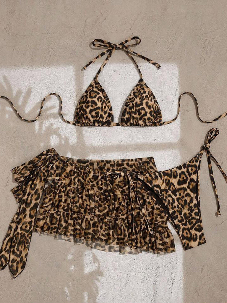 Light Coffee 1980s Pleated Bikini Set 6