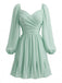 Light Green 1950s Chiffon Lantern Sleeve Ruffled Dress - vintage dress, retro fashion, rockabilly, pin-up fashion for vintage lovers