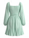 Light Green 1950s Chiffon Lantern Sleeve Ruffled Dress - vintage dress, retro fashion, rockabilly, pin-up fashion for vintage lovers