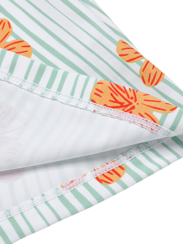 Light Green 1950s Floral Stripe Skirt Cover-Up, vintage skirt, retro style - perfect for women who love vintage and retro fashion
